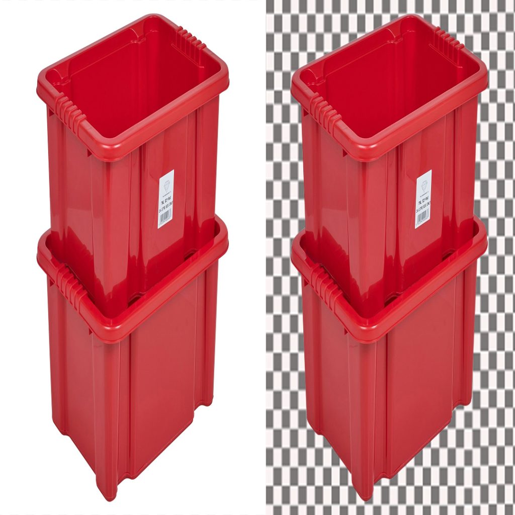 Before and after object removal in Photoshop – product photo